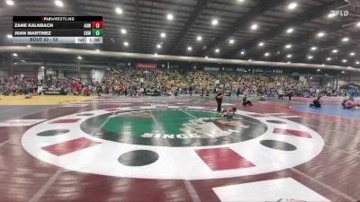 55 lbs Champ. Round 2 - Juan Martinez, Camel Kids Wrestling vs Zane Kalnbach, American Outlaws Wrestling