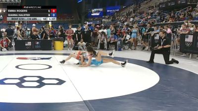 110 lbs Cons. Sub-rd Of 32 - Emma Rogers, Illinois vs Gianna Halsted, Iowa