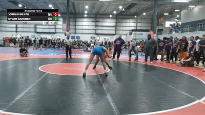 120 lbs 1 - Jordan Miller, TRIANGLE WRESTLING CLUB vs Dylan Gardner, HEAVY HITTING HAMMERS