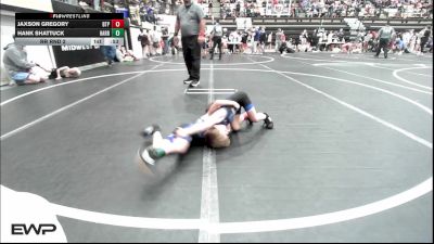 40 lbs Rr Rnd 2 - Jaxson Gregory, Tulsa Blue T Panthers vs Hank Shattuck, Harrah Little League Wrestling