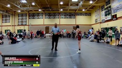 92 lbs Round 5 (10 Team) - Jake Kurtz, Warhawks Wrestling vs Domenic DeGraide, MQ Elite