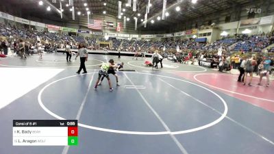 81 lbs Consi Of 8 #1 - Kyra Bady, Bear Creek Jr. Wrestling vs Logan Aragon, Wolfpack