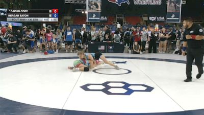 130 lbs Champ. Rd Of 32 - Daelin Cody, Wisconsin vs Reagan Eaton, Nebraska