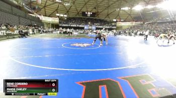 2A 165 lbs 7th Place Match - Rene Cordero, Steilacoom vs Makhi Oakley, Anacortes