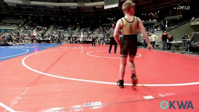 67 lbs Round Of 16 - Haygen Hughes, Midwest City Bombers Youth Wrestling Club vs Jax Patten, Bristow Youth Wrestling