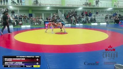 53kg Cons. Semi - Ryleigh Schweitzer, Jr Badgers vs Brittany Lavigne, Club De Lutte Acadie Bathurst