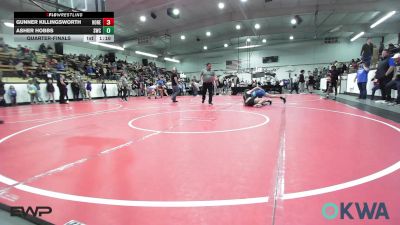 106 lbs Quarterfinal - Gunner Killingsworth, Honey Badgers Wrestling Club vs Asher Hobbs, Salina Wrestling Club