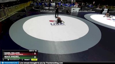 92 lbs 5th Place Match - Royce Sanchez, Laguna Hills Hawkeye WC vs Daniel Williams, Beat The Streets - Los Angeles