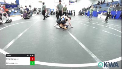 92 lbs Rr Rnd 4 - Paxton Williams, Little Axe Takedown Club vs Braden Larson, Unattached