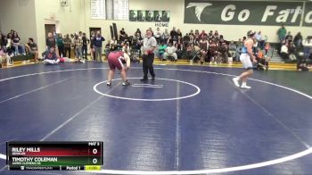 215 lbs Cons. Round 2 - Riley Mills, Deshler vs Timothy Coleman, James Clemens HS