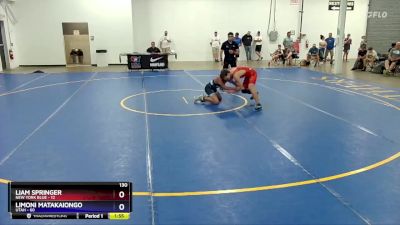 130 lbs Quarterfinals (8 Team) - Liam Springer, New York Blue vs Limoni Matakaiongo, Utah