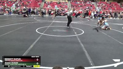 110 lbs Cons. Round 2 - Isaiah Dugan, Kansas Young Guns Wrestling Cl vs Bennett Dupuis, Greater Heights Wrestling