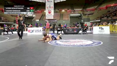 All Cadet Boys Freestyle Upper - 165 lbs 3rd Place Match - Ayden Schlotthauer, Dethrone Wrestling Club vs Colton Gonzalez, Central Catholic Wrestling Club