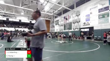 150 lbs Cons. Round 2 - Jakob Heberling, South Torrance vs Clyde Young, Mira Costa