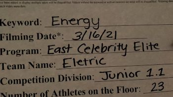 East Celebrity Elite - Electric [L1.1 Junior - PREP - Medium] 2021 Beast of The East Virtual Championship