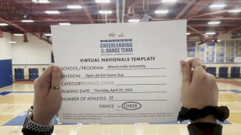 Misericordia University [Virtual Open All Girl Game Day Finals] 2021 UCA & UDA College Cheerleading & Dance Team National Championship