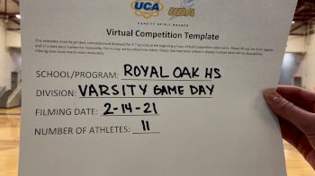 Royal Oak High School [Varsity - Game Day] 2021 UDA Spirit of the Midwest Virtual Challenge