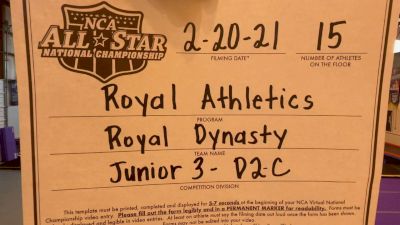 Royal Athletics - Royal Dynasty [L3 Junior - D2 - Small - C] 2021 NCA All-Star Virtual National Championship