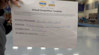 Palisades High School [Medium Varsity Non Tumbling Game Day] 2023 UCA & UDA December Virtual Challenge