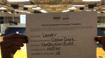 Cedar Creek High School [Game Day - Varsity Non Building] 2020 UCA Southwest Virtual Regional