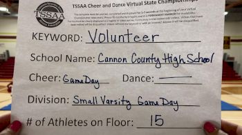 Cannon County High School [Game Day - Small Varsity] 2021 TSSAA Cheer & Dance Virtual State Championships