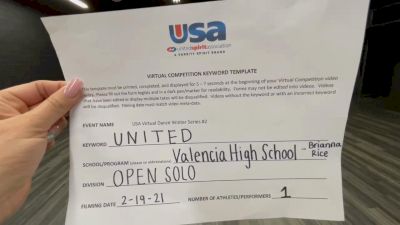 Valencia High School [Open - Solo] 2021 USA Virtual Dance Winter Series #2