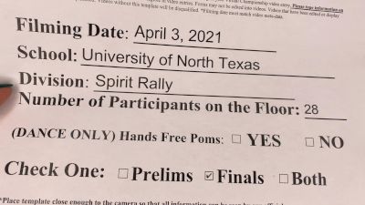 University of North Texas [Virtual Spirit Rally Open Finals] 2021 NCA & NDA Collegiate Cheer & Dance Championship