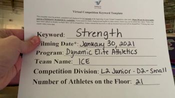 Dynamic Elite Athletics - ICE [L2 Junior - D2 - Small - B] 2021 Varsity All Star Winter Virtual Competition Series: Event II