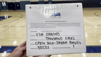 Thousand Oaks High School [Open - Solo] 2021 USA Virtual West Coast Dance Championships