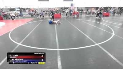 92 lbs Cons. Round 2 - Eli Lunn, Wisconsin vs Luke Kenealy, Askren Wrestling Academy