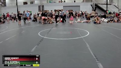 120 lbs Semis (4 Team) - Kyle Scartelli, Mat Assassins White vs Aiden Vanicky, Lost Boys