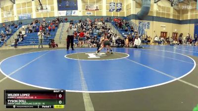 68 lbs Cross Bracket (8 Team) - Wilder Lopez, Garrett Wrestling Club vs Tyson Doll, Indian Creek Wrestling Club (S)