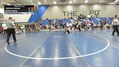 90 lbs 5th Place Match - Harper Hortin, Wasatch Wrestling Club vs Skai`Lea Takitaki, Westlake
