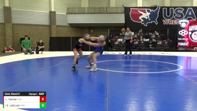 10U Girls - 67 lbs Cons. Round 2 - Lennon Tanner, Contenders Wrestling Academy vs Elise LeCuyer, Sandwich Wrestling Club