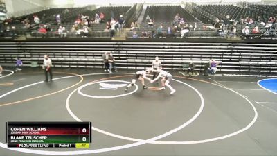 123 lbs Champ. Round 1 - Blake Teuscher, Lone Peak High School vs Cohen Williams, Jordan High School