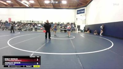 180 lbs Champ. Round 1 - Emily Rimkus, Southwestern Oregon CC vs Morgan Senior, Texas Wesleyan