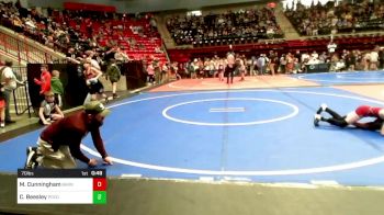 70 lbs Quarterfinal - Mason Cunningham, Barnsdall Youth Wrestling vs Cannon Beesley, Pocola Youth Wrestling