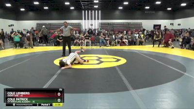 75 lbs Round 2 (8 Team) - Cole Lemberg, Short Time vs Cole Patrick, CP Wrestling Academy