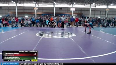 75 lbs Semifinal - Emma Robinson, Lewiston Wrestling Club vs Aiko Whitmore, South Fremont