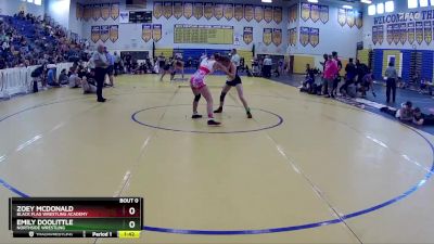 103 lbs Semifinal - Emily Doolittle, NorthSide Wrestling vs Zoey McDonald, Black Flag Wrestling Academy