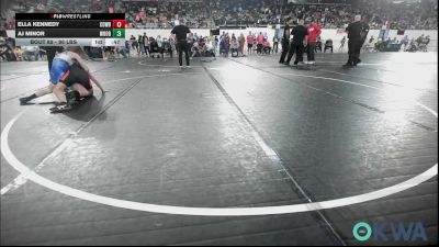 98 lbs Consi Of 8 #1 - Ella Kennedy, Cowboy Wrestling Club vs Aj Minor, Woodland Wrestling Club