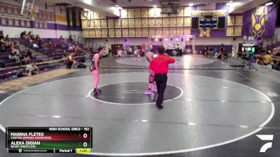152 lbs Cons. Round 1 - Alexa DiGian, Bears Wrestling vs Marina Fletes, Canyon Springs Highschool