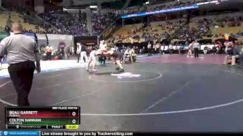220 Class 2 lbs 3rd Place Match - Beau Garrett, Moberly vs Colton Hannah, Kirksville