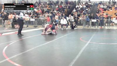 120 lbs Consi Of 8 #1 - Logan Souza, Whittier vs Syed Elahi, Brockton