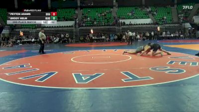 6A 150 lbs 3rd Place Match - Peyton Adams, Southside Gadsden vs Brody Helm, Mortimer Jordan HS