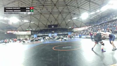 Boys 4A 215 lbs Cons. Round 4 - Corban Patchett, Spanaway Lake vs Maxwell Bridges, Glacier Peak
