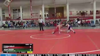 157 lbs Quarterfinal - Noah Baker, Marian University (IN) vs Tyson Nisley, Wabash