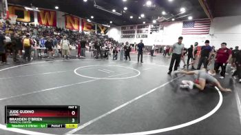 113 lbs Champ. Round 2 - Braxden O`Brien, Temescal Canyon vs Jude Gudino, Downey