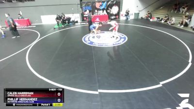 119 lbs Quarterfinal - Caleb Harriman, Spring Hills Wrestling vs Phillip Hernandez, Dethrone Wrestling Club