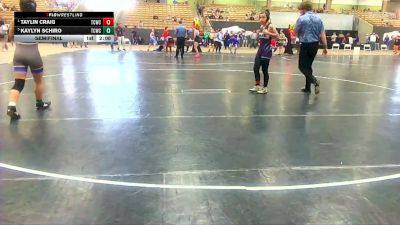 118 lbs Semifinal - Taylin Craig, Seymour Youth Wrestling Club vs Kaylyn Schiro, Wildcats Wrestling